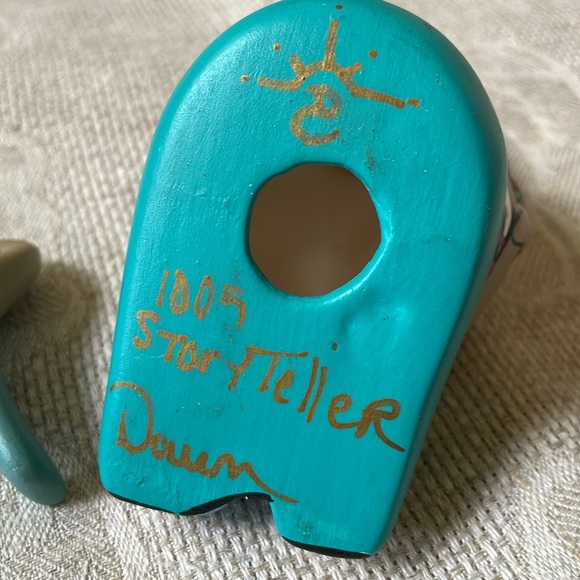 Storyteller Mother and kids 3 pc set Signed Southwest pottery hand made - Picture 6 of 11